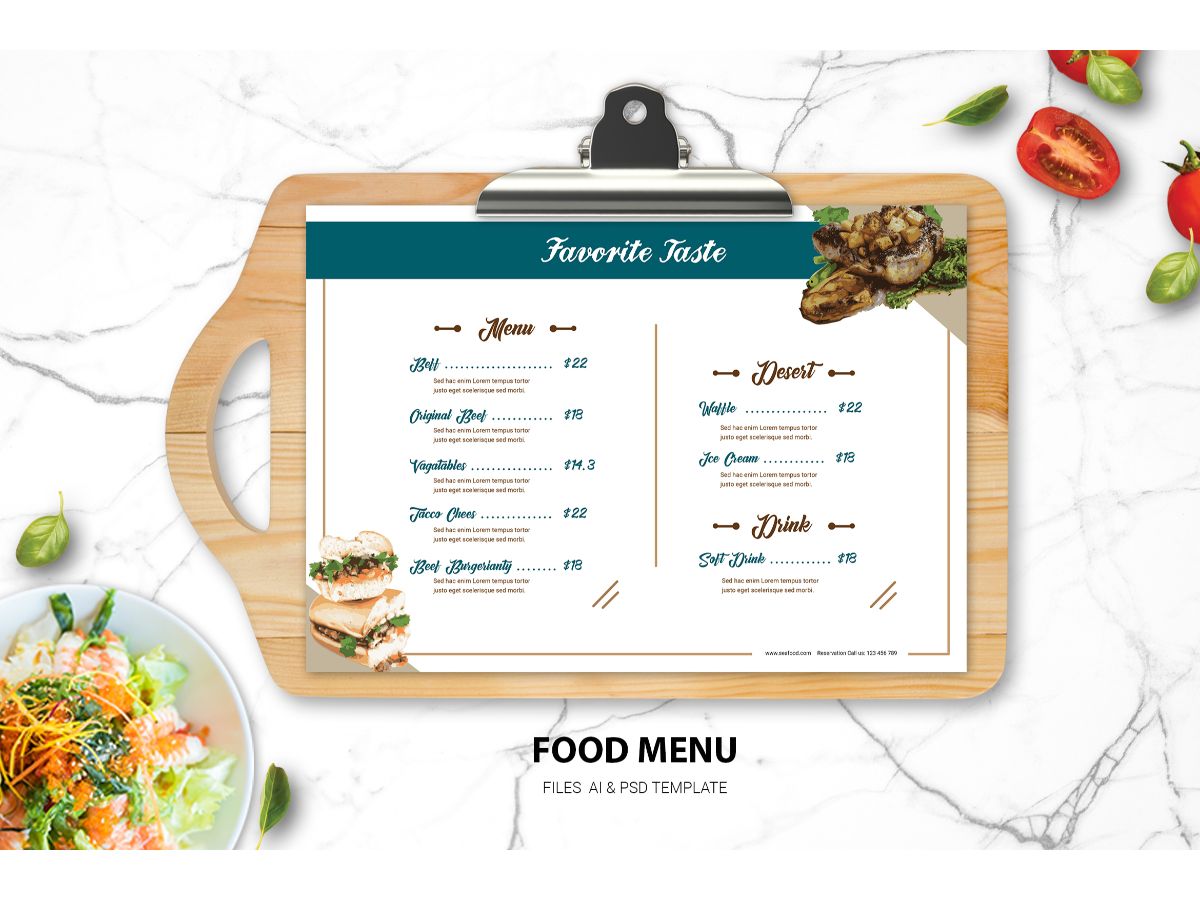 Food Menu Satay - Corporate Identity Template