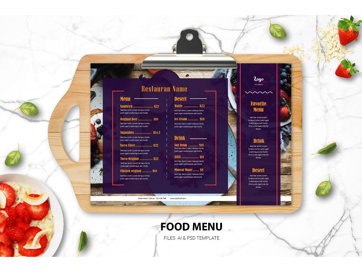 Food Menu Salad - Corporate Identity Template