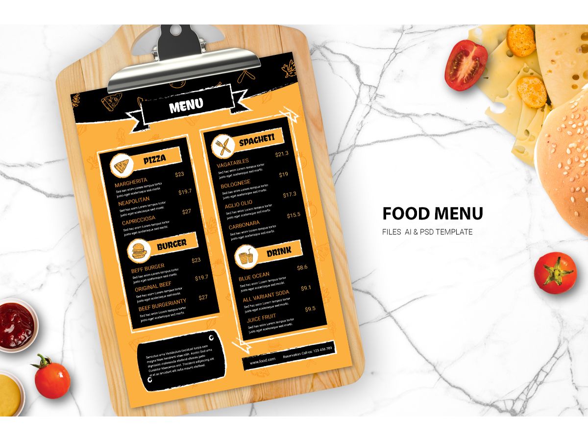 Food Menu Italiano - Corporate Identity Template