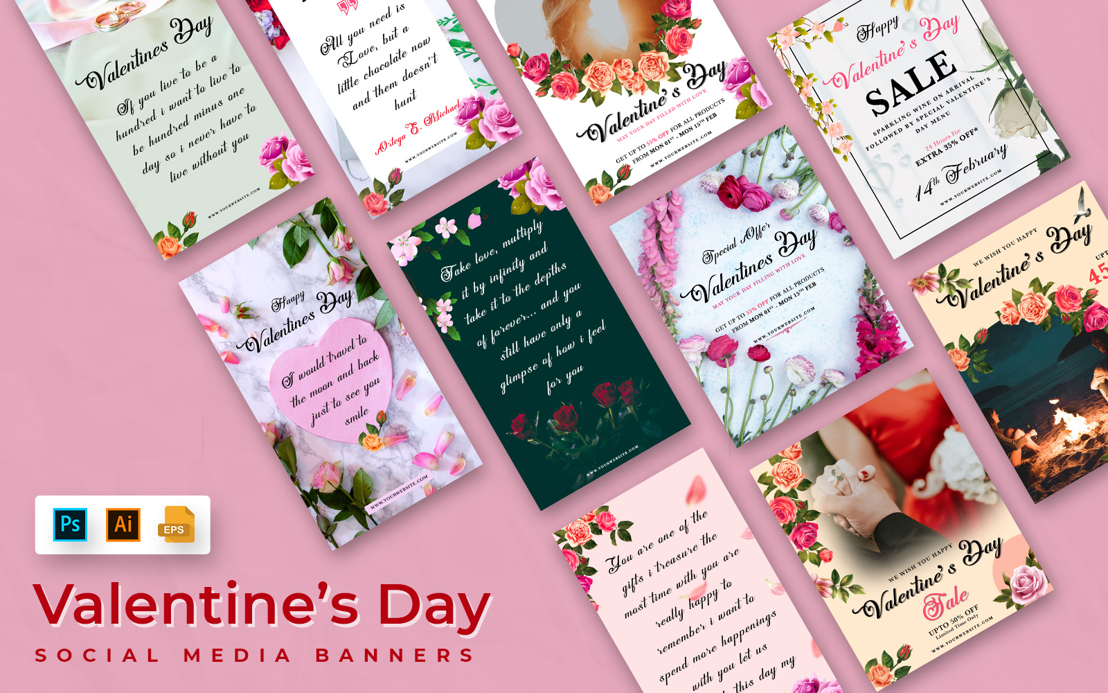 Valentine Day Banner Social Media Template