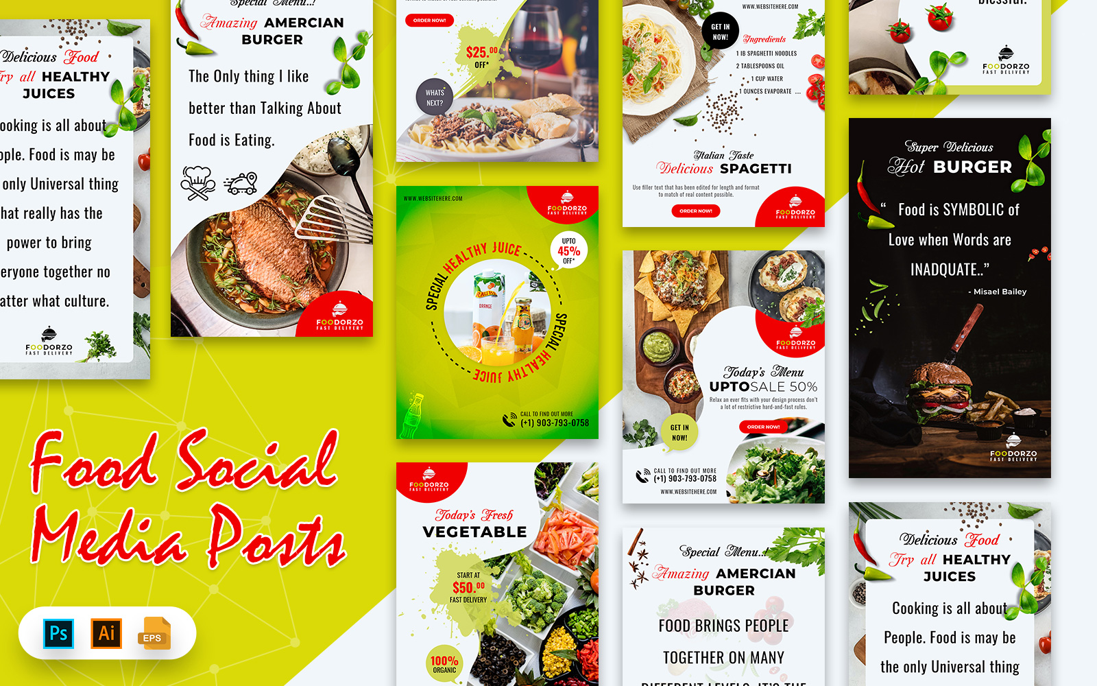 Food  Posts Social Media Template