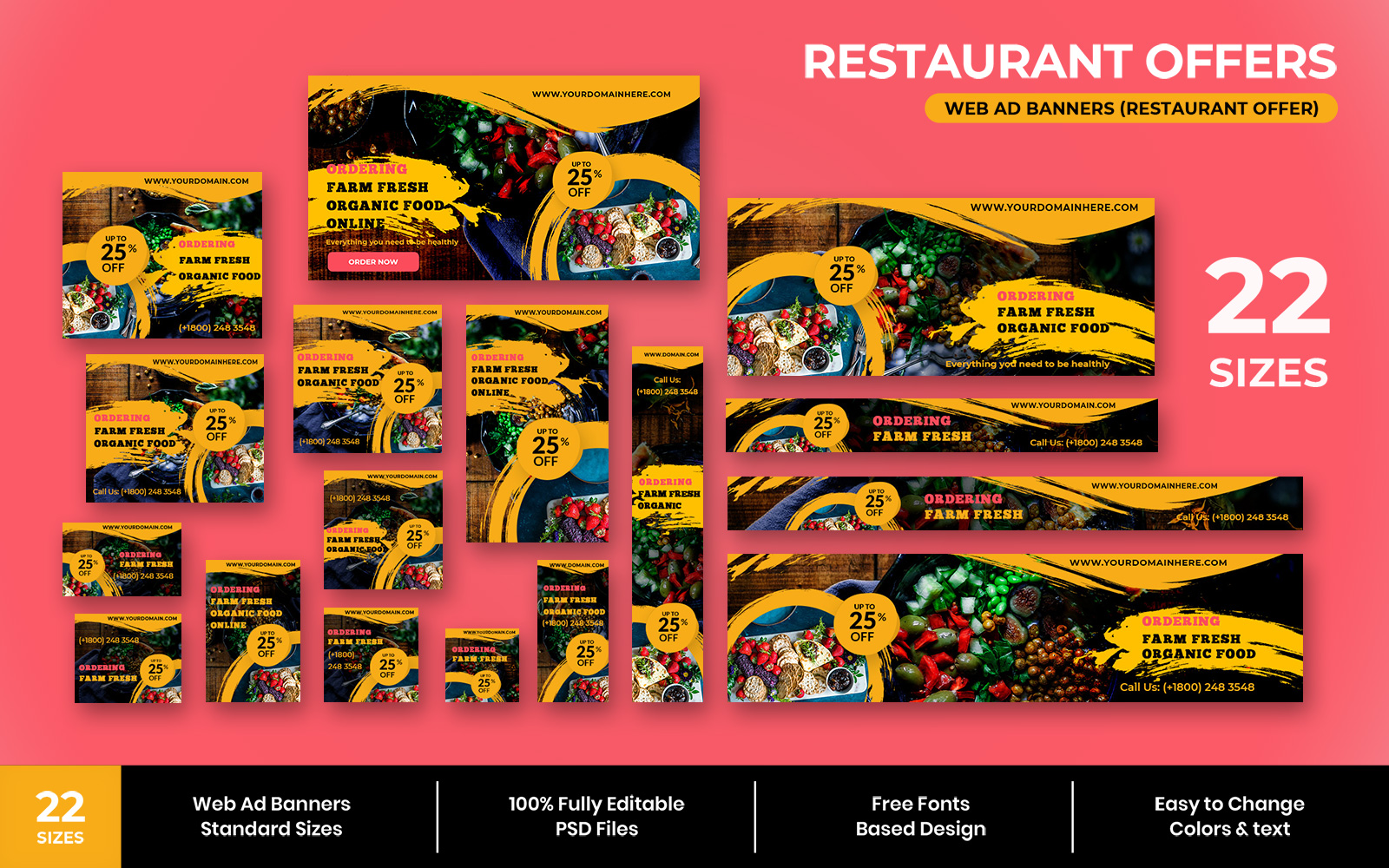 Restaurant Offer Web Ad Banner Social Media Template