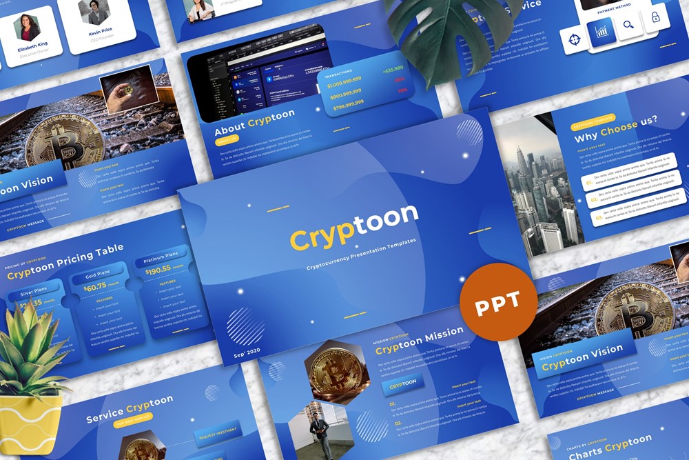 Cryptoon - Cryptocurrency PowerPoint template
