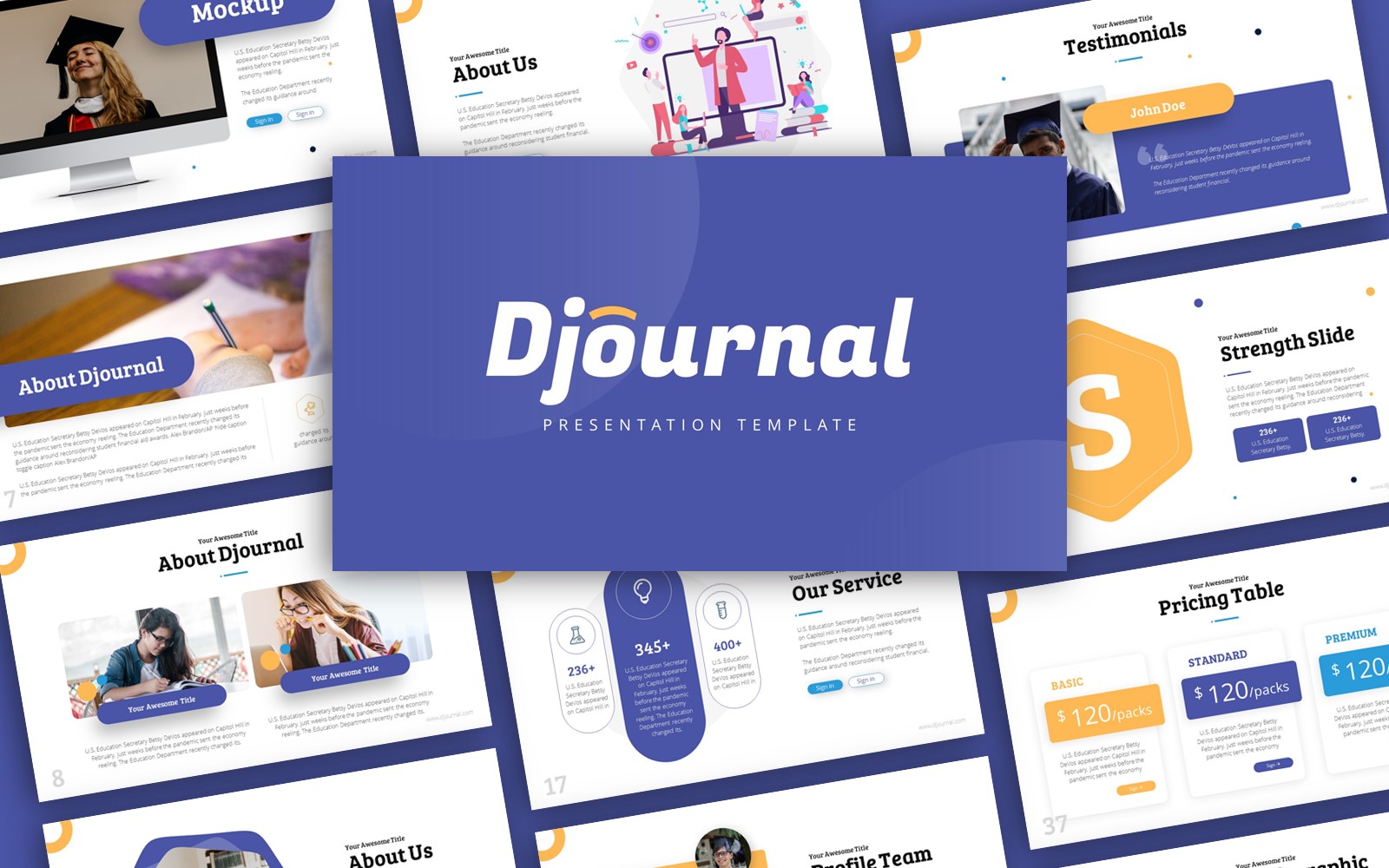 Djournal Education Presentation PowerPoint template