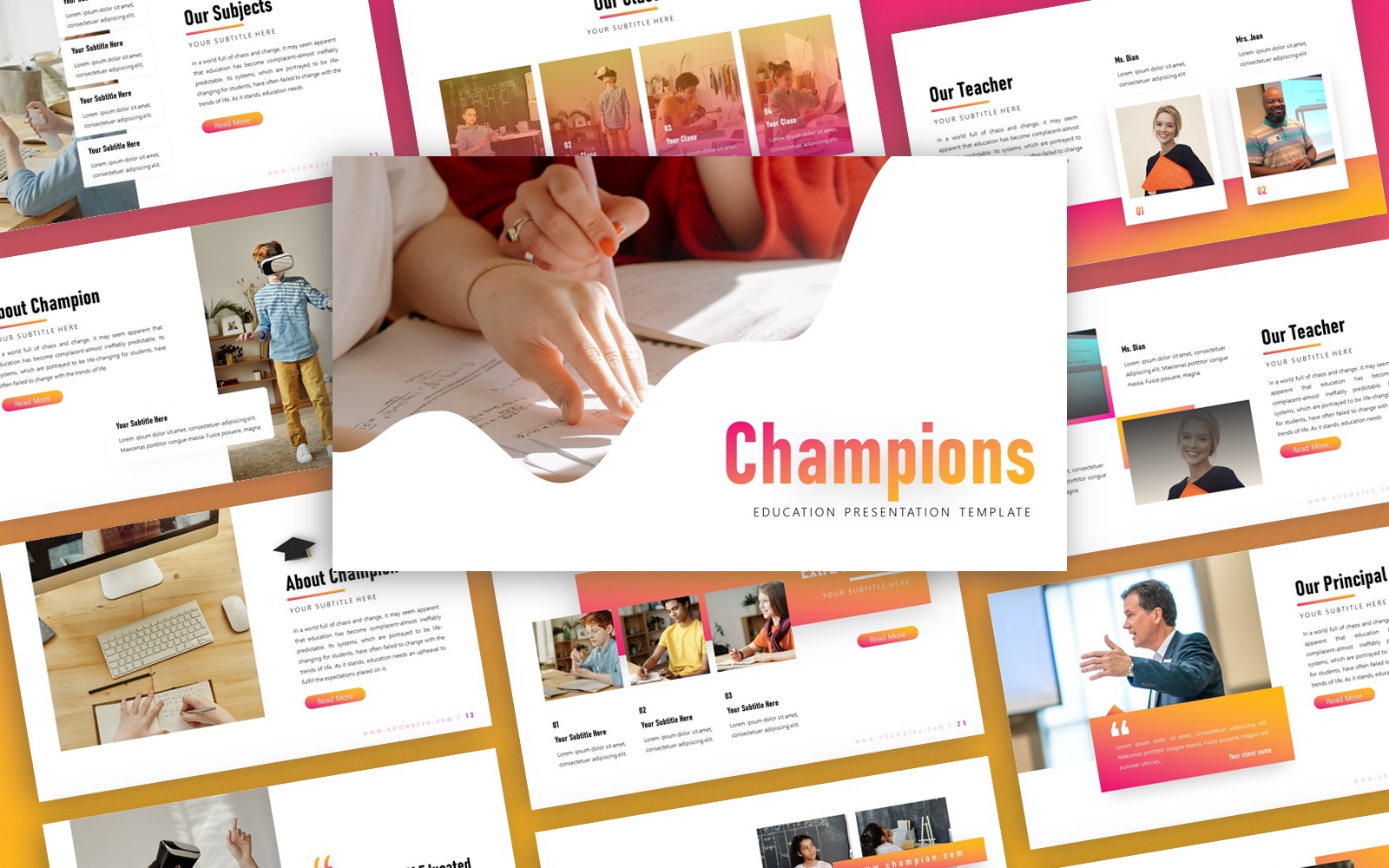 Champion Education Presentation PowerPoint template