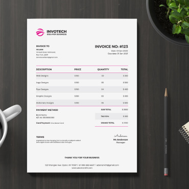 Invoice Template Corporate Identity 154300