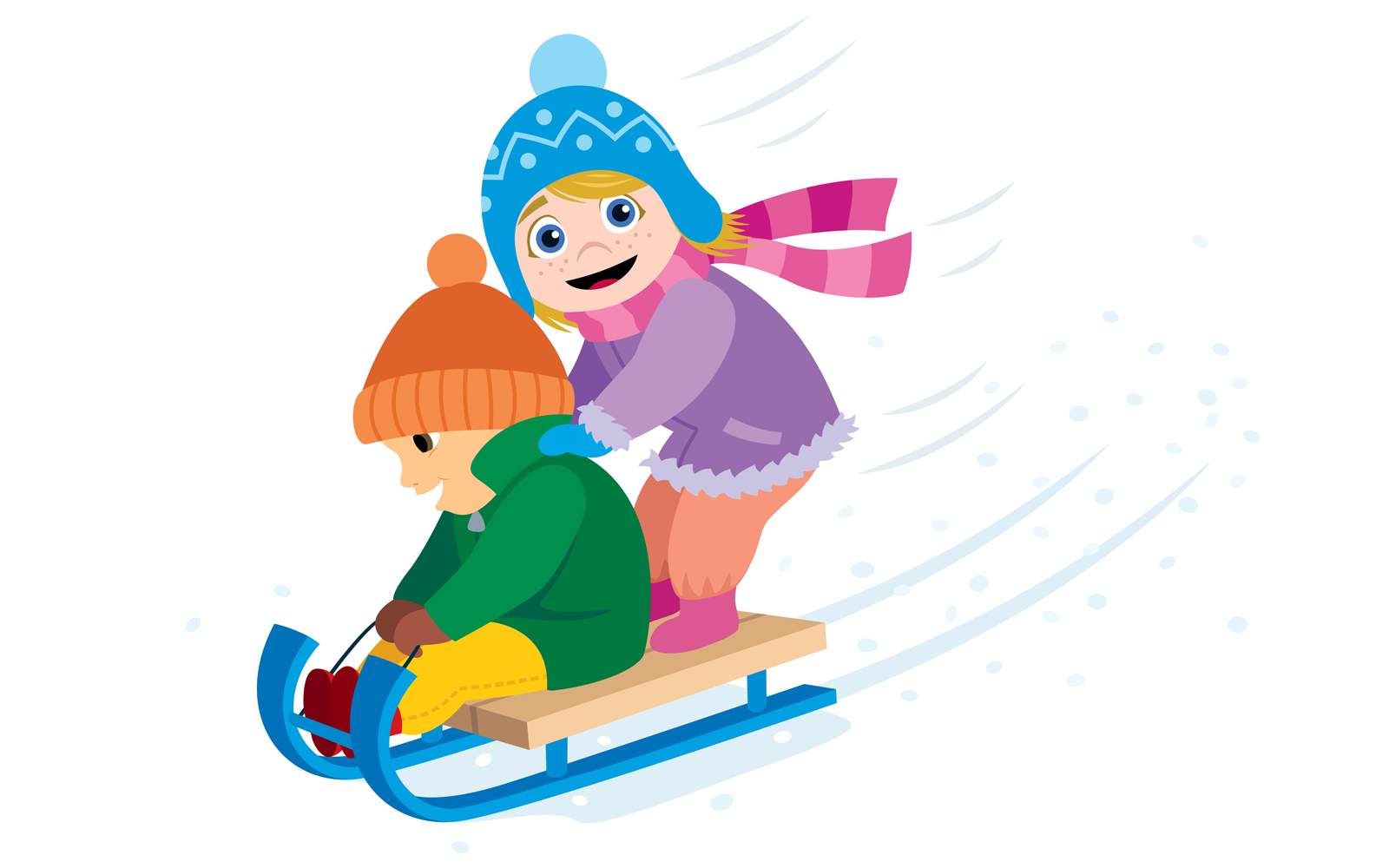 Tobogganing - Illustration