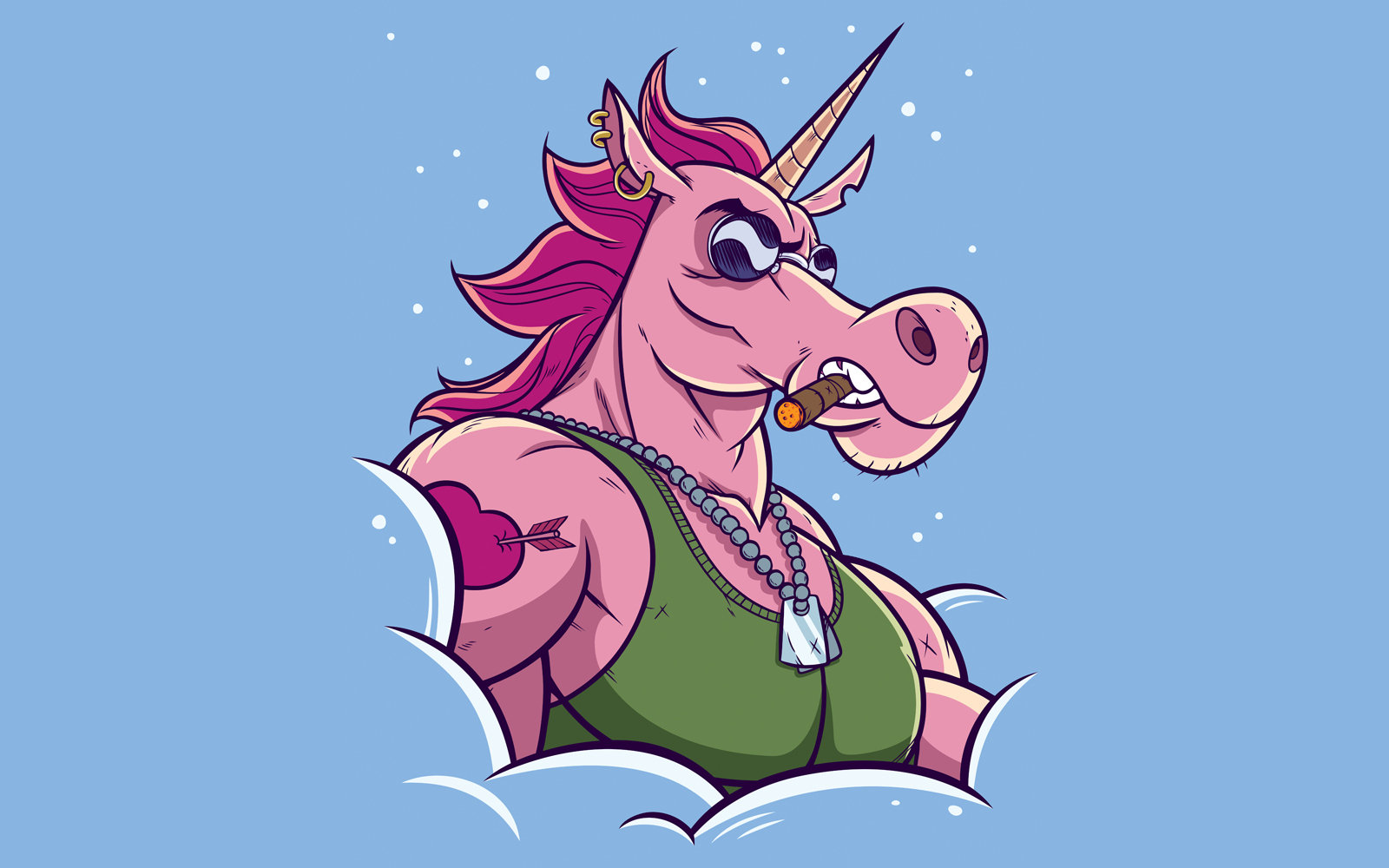 Unicorn in Cloud - Illustration