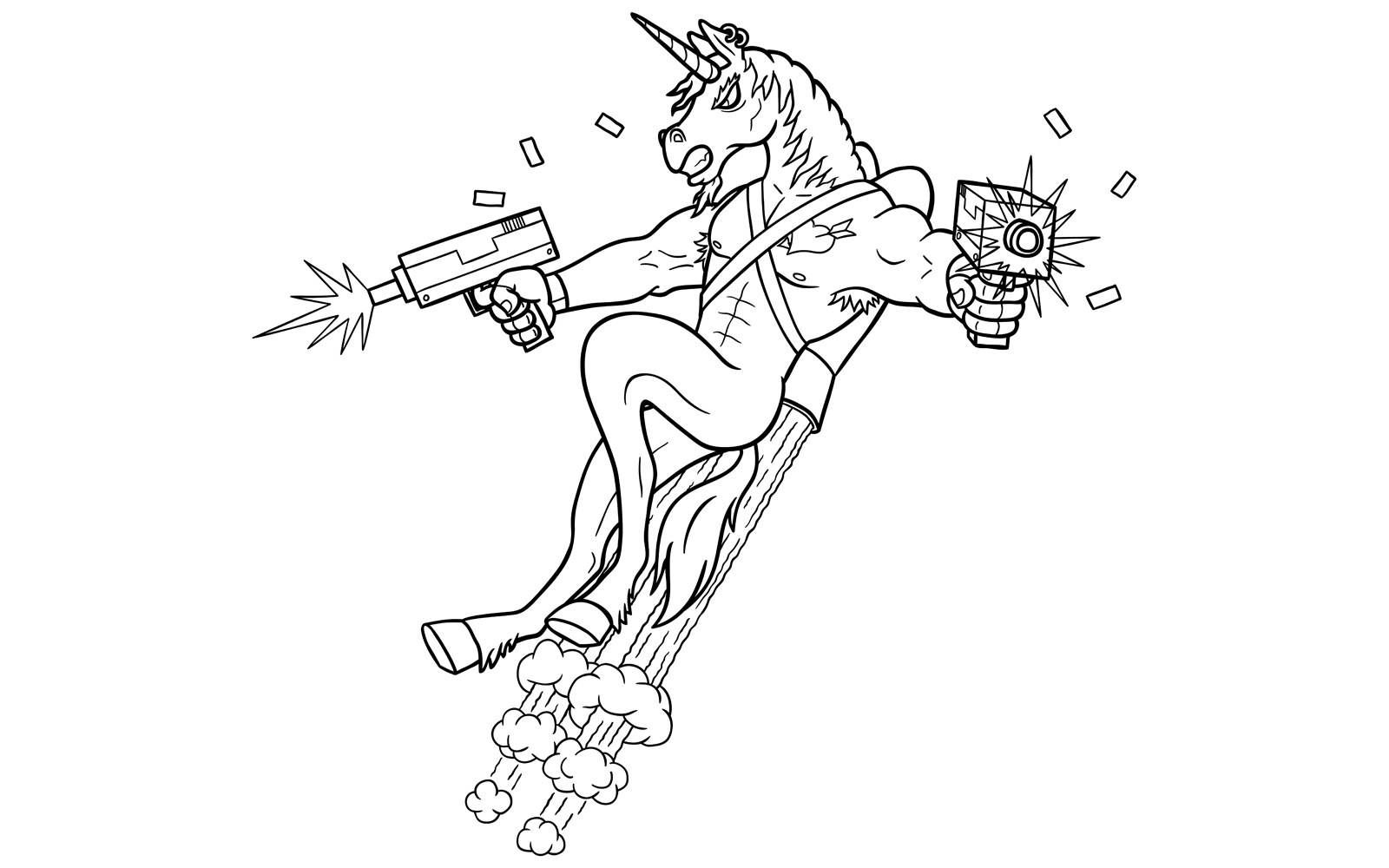 Unicorn Killer Line Art - Illustration