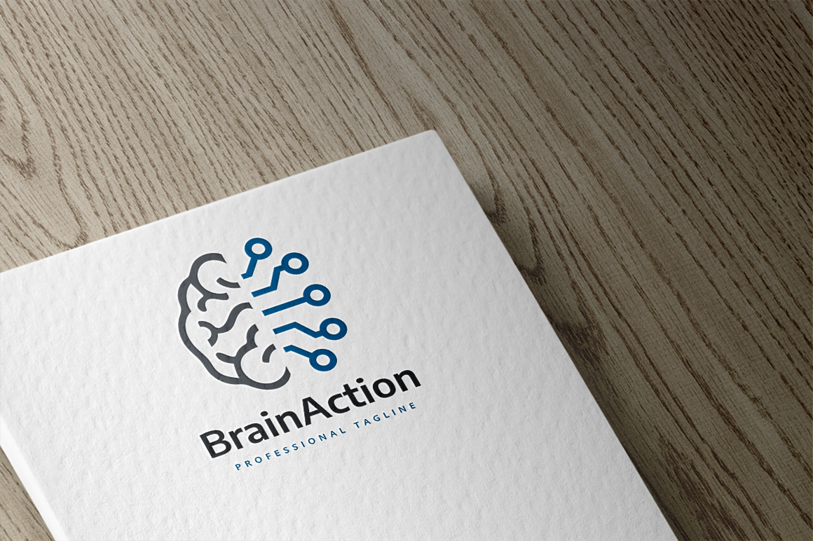Brain Action Logo Template