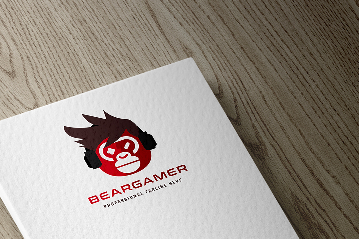 Bear Gamer Logo Template