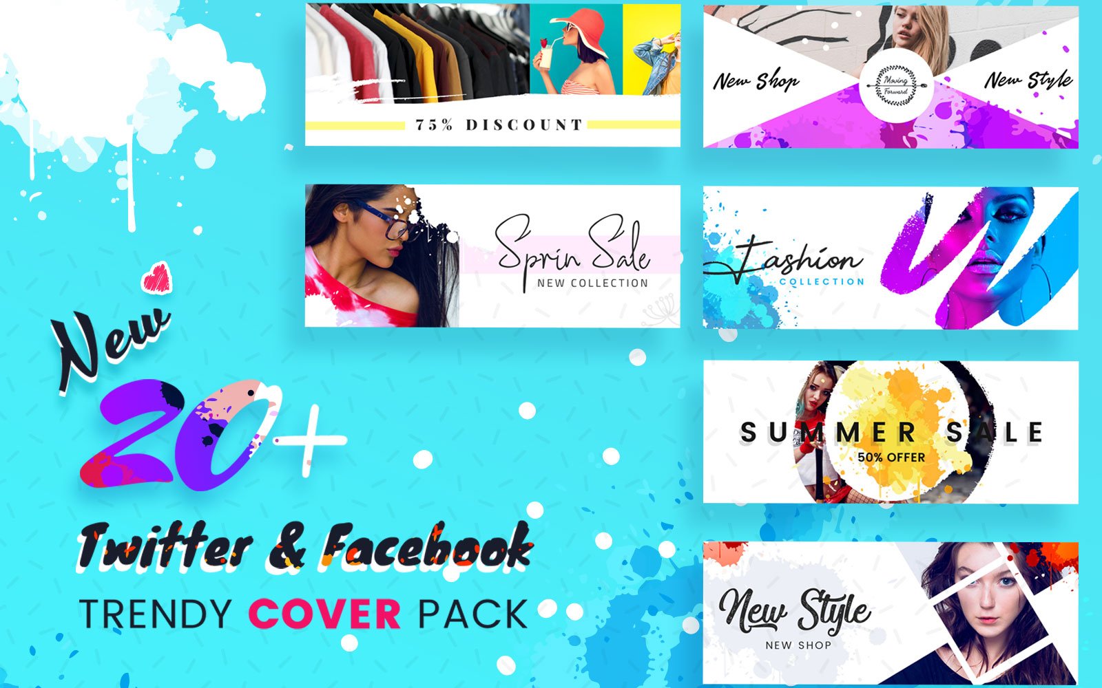 Facebook And Twitter Cover Social Media Template