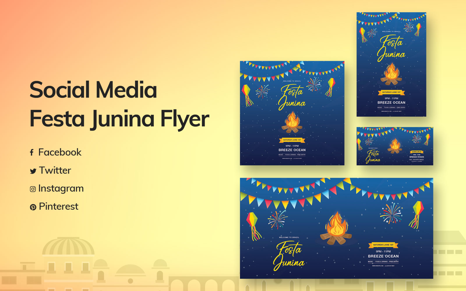 Festa Junina Social Media Template