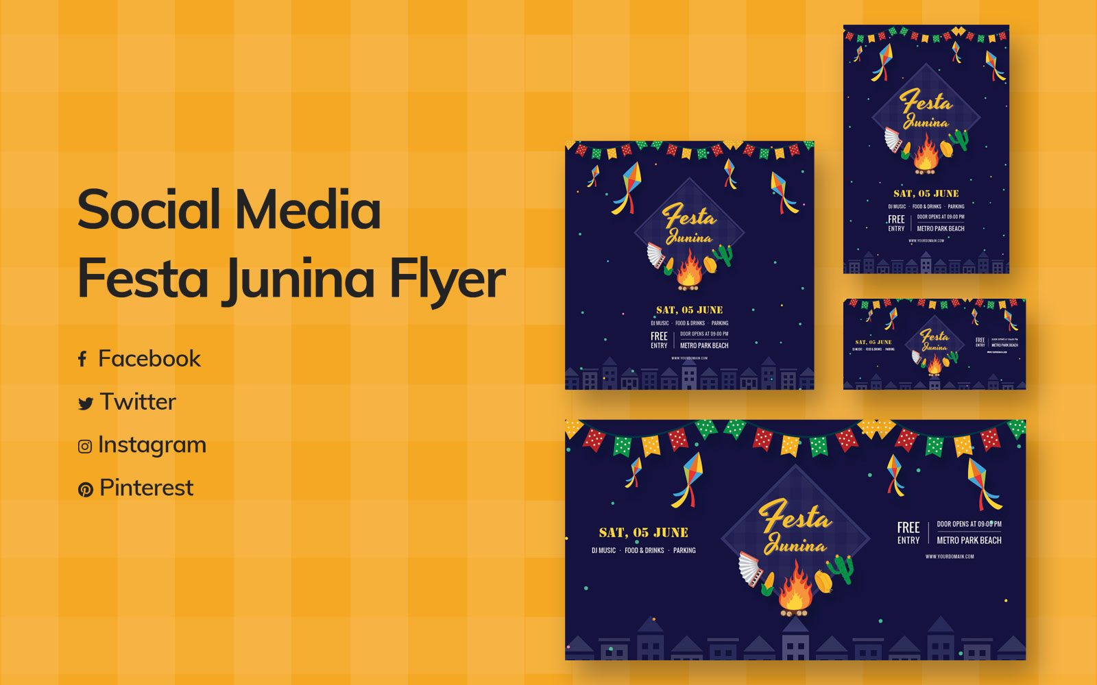 Festa Junina Social Media Template