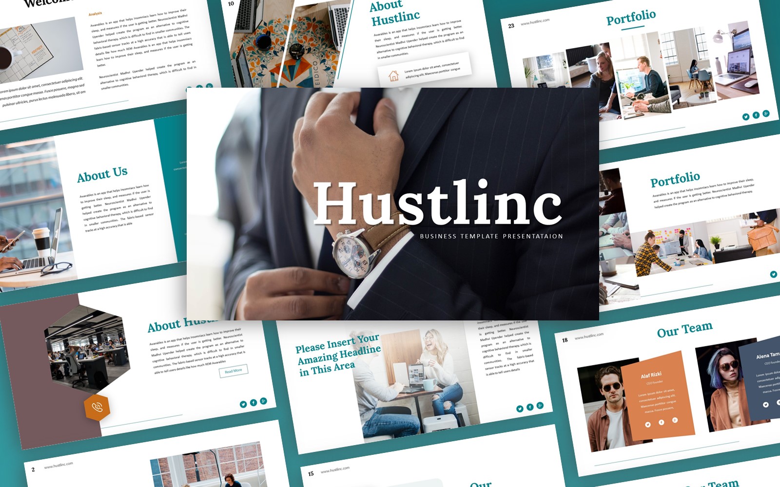 Hustlinc Business Presentation PowerPoint template