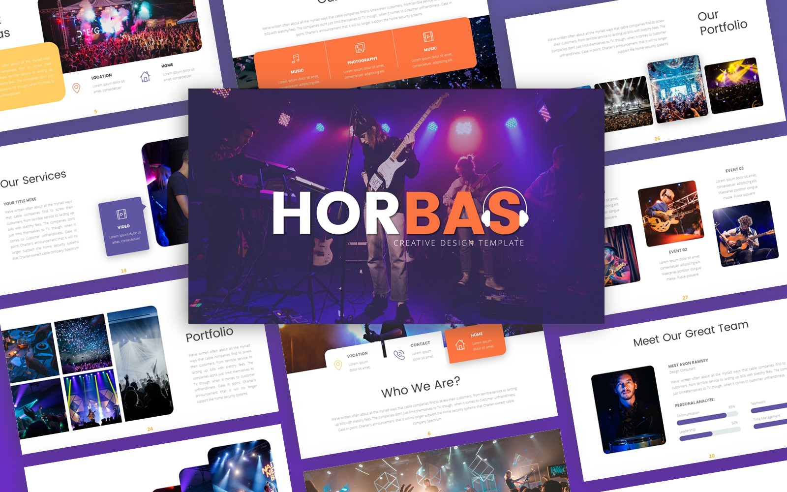 Horbas Music Presentation PowerPoint template