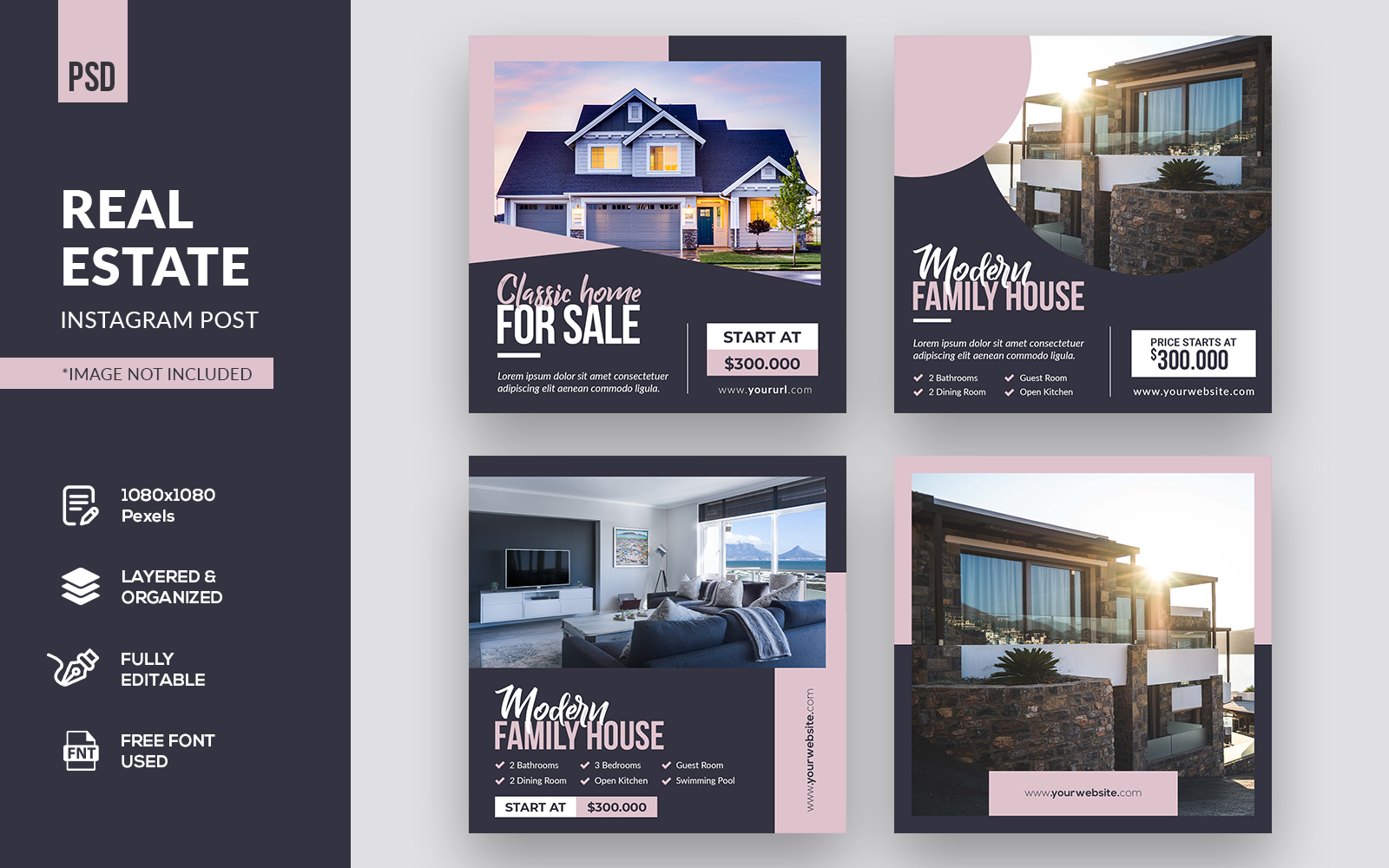 Creative Minimalist Real Estate Instagram Post Social Media Template