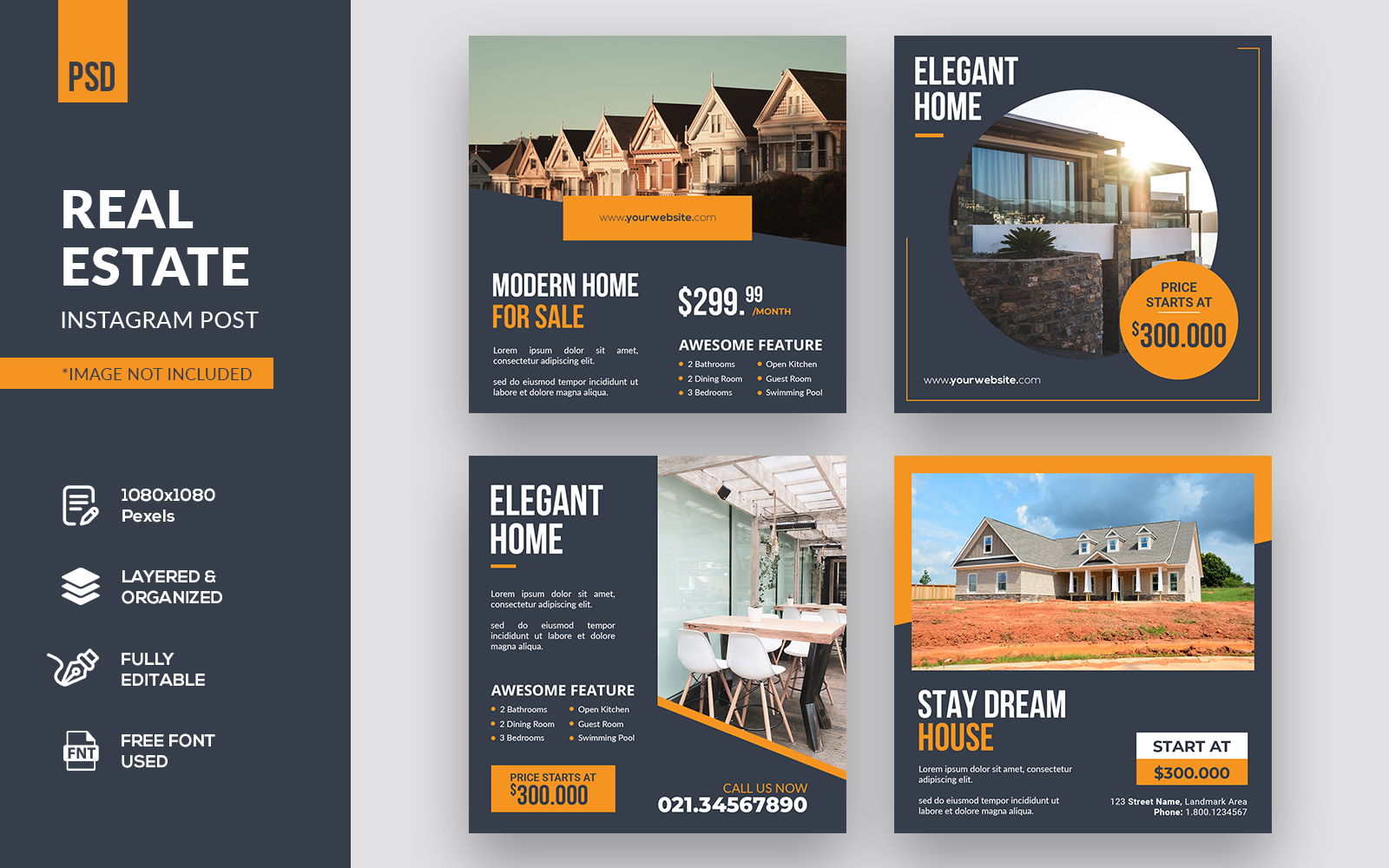 Minimalist Real Estate Instagram Post Social Media Template