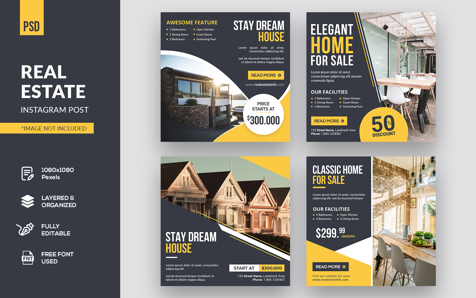 Creative Real Estate Instagram Post Social Media Template