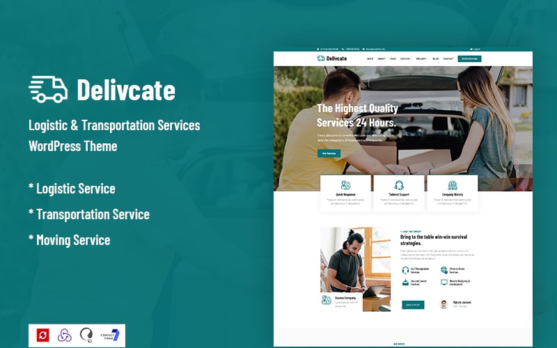 Delivcate – Logistic & Transportation Service WordPress Theme