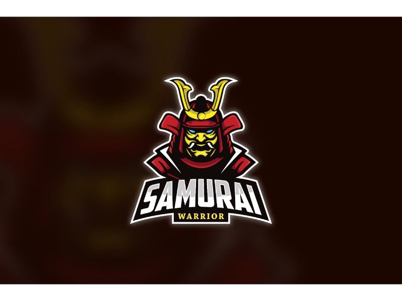 Esport Samurai Warrior Logo Template