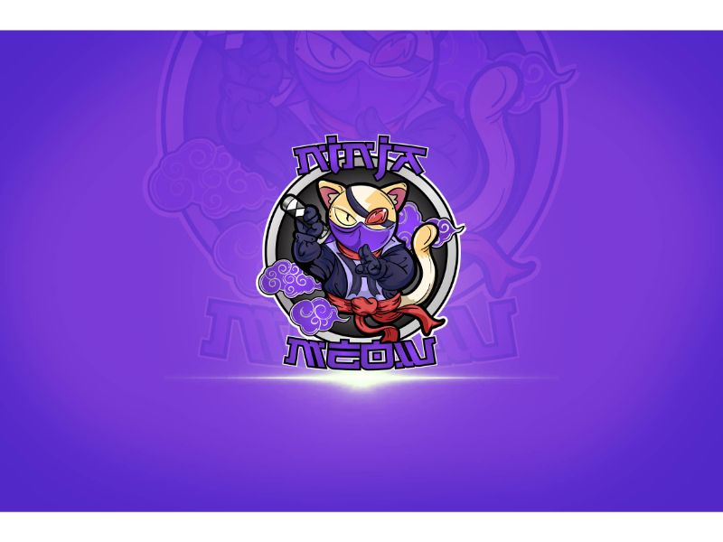 Esport Ninja Meow Logo Template