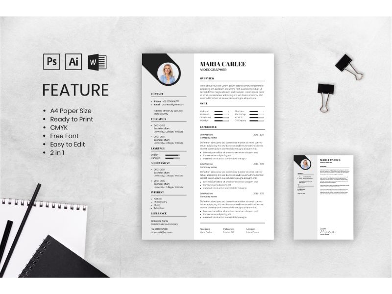 Cv Resume Maria Carlee Resume Template