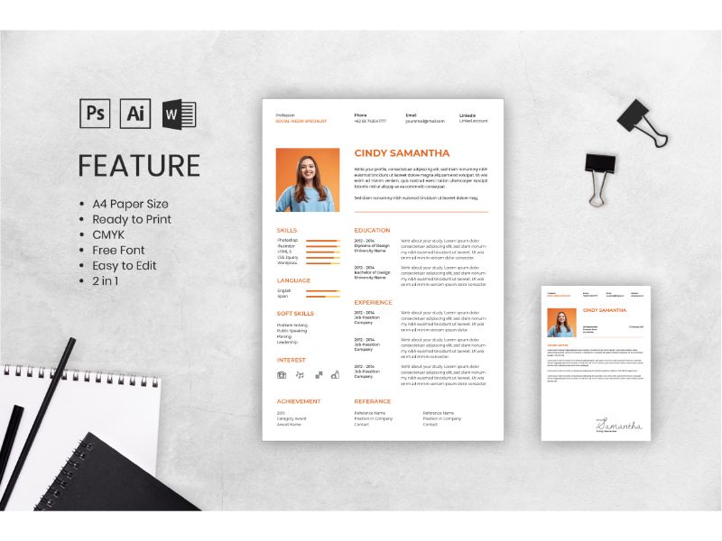 Cv Resume Cindy Samatha Resume Template