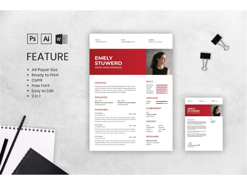 Cv Resume Emely Stuwerd Resume Template