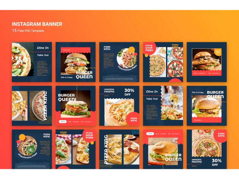 Instagram Banner Burger Queen Social Media Template