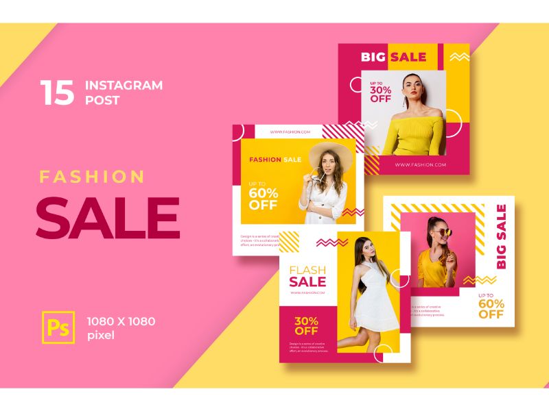 Instagram Post Fashion Sale Pink Social Media Template