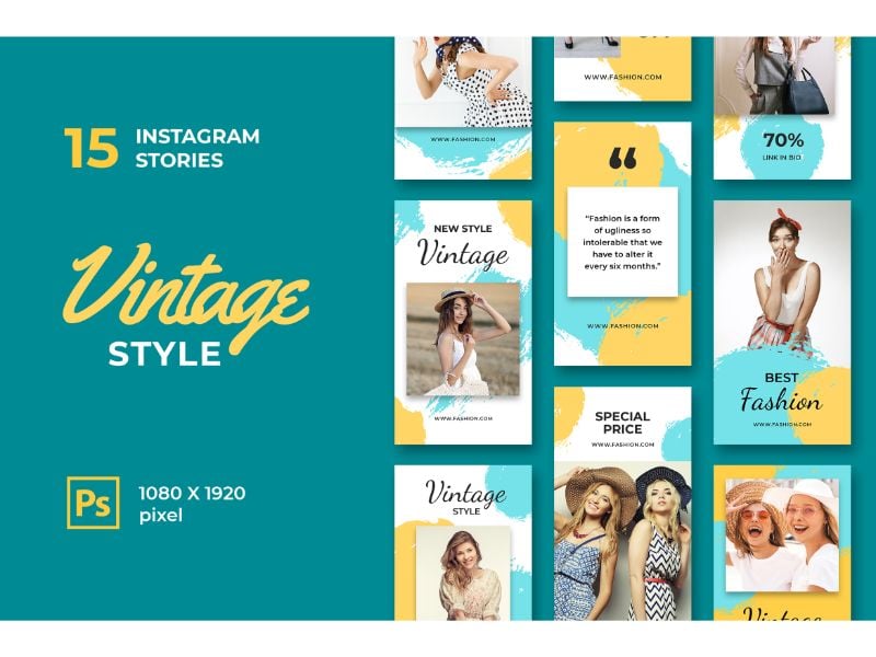 Instagram Stories Vintage Style Social Media Template