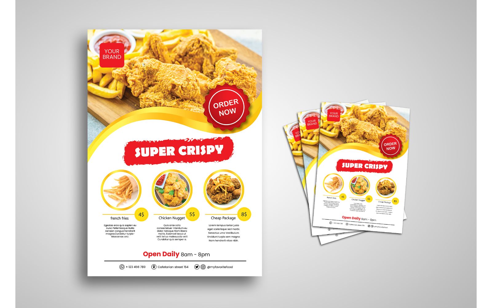 Flyer  Fried Chicken - Corporate Identity Template