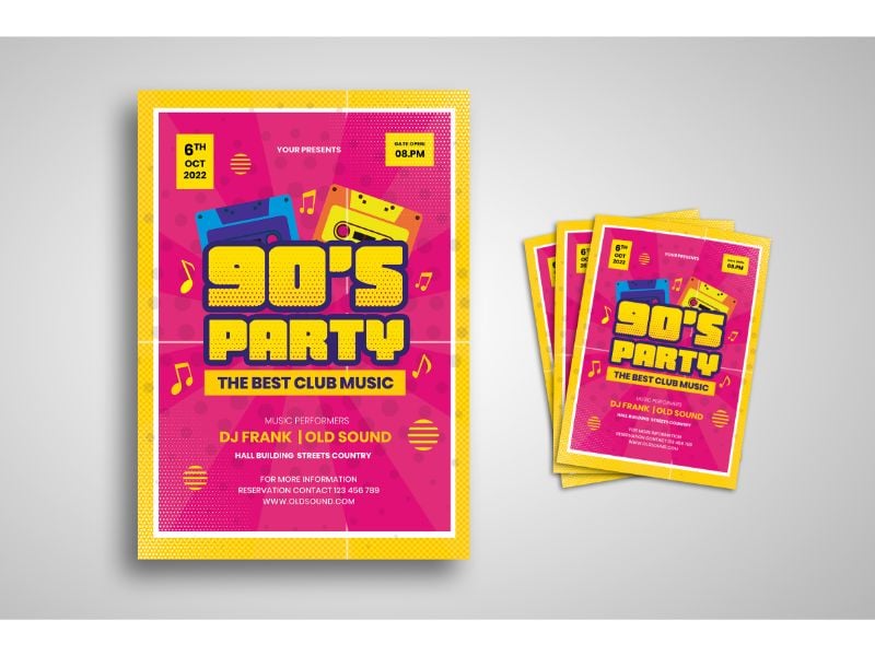 Flyer  90's Party - Corporate Identity Template