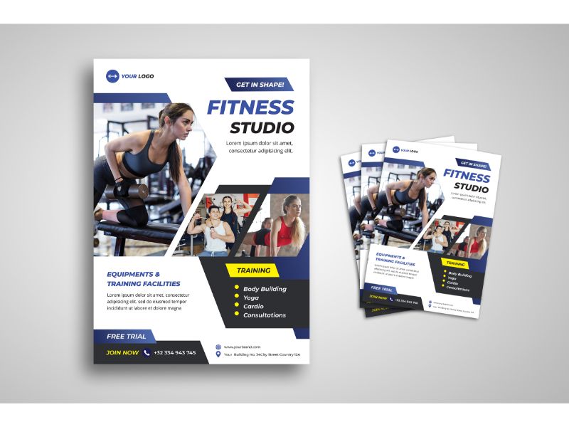 Flyer  Fitness Studio - Corporate Identity Template