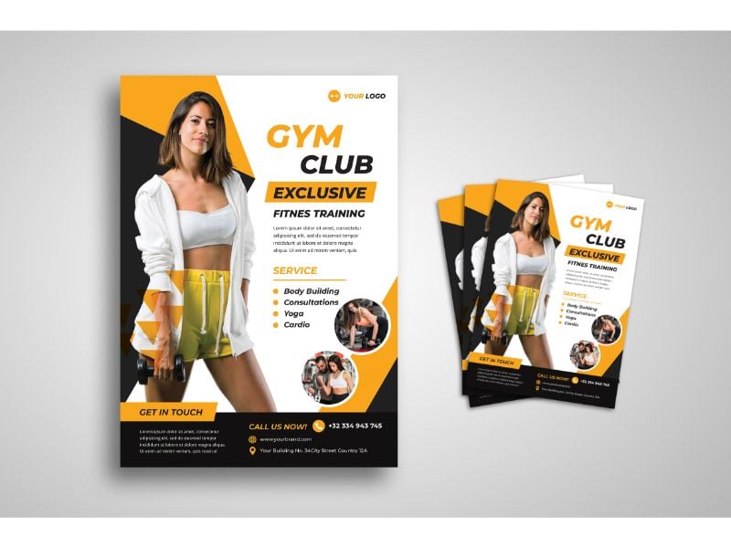 Flyer  Gym Club - Corporate Identity Template