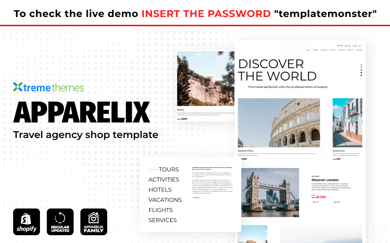 Apparelix Tour and Travel Agency Template Shopify Theme