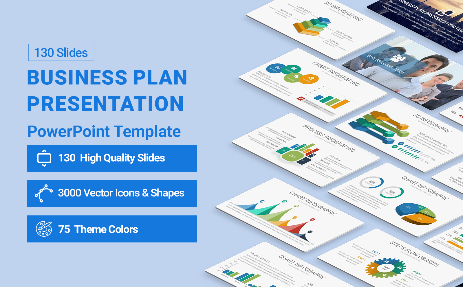 Business Plan Presentation  Diagrams PowerPoint template