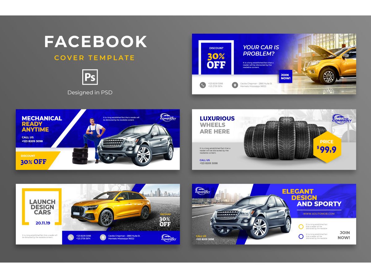 Facebook Template Mechanical for Social Media