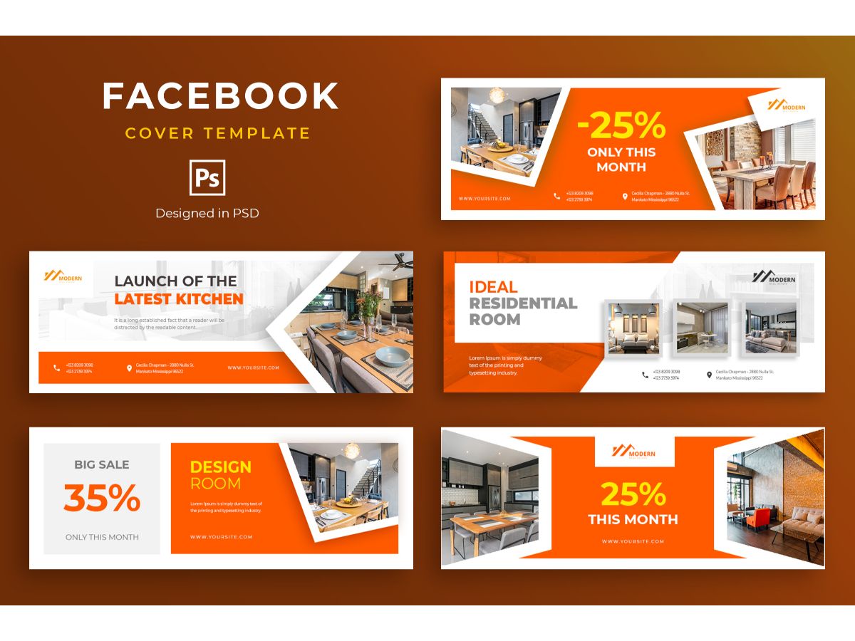 Facebook Template Latest Kitchen for Social Media