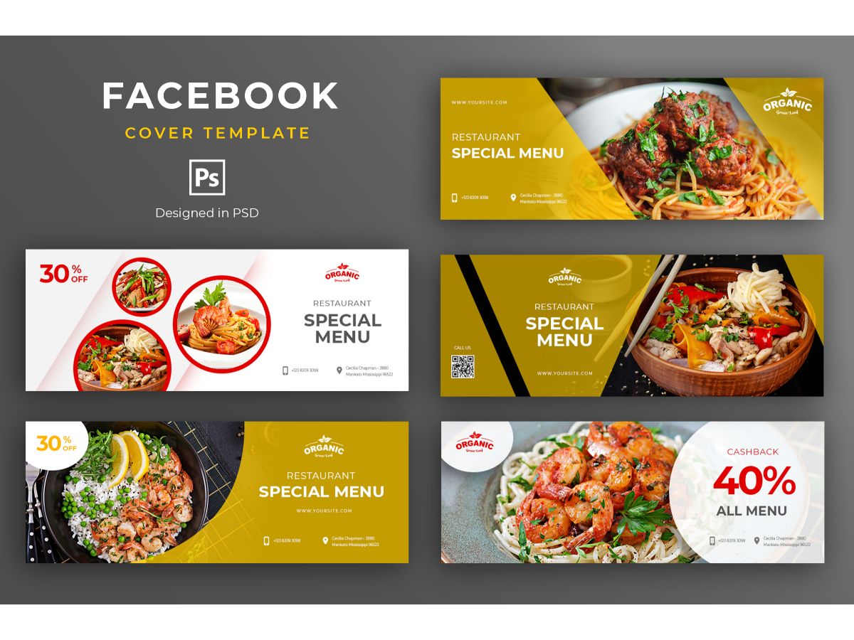 Facebook Template Special Menu for Social Media