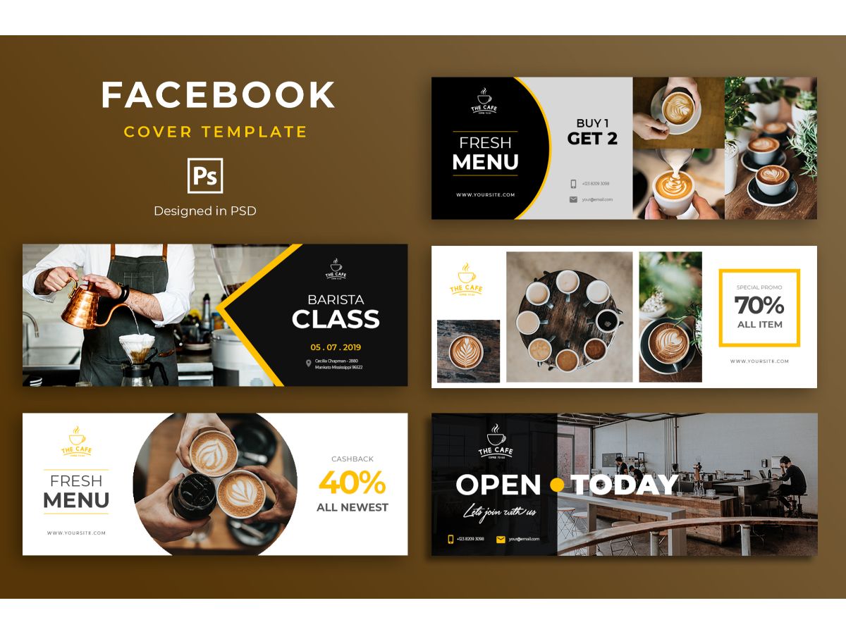 Facebook Template Coffee for Social Media