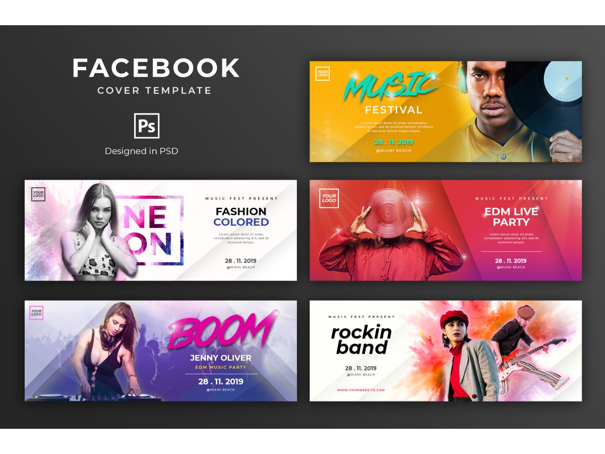 Facebook Template Music Festivals for Social Media