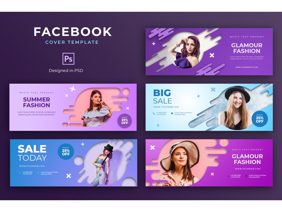 Facebook Template Glamour Fashion for Social Media