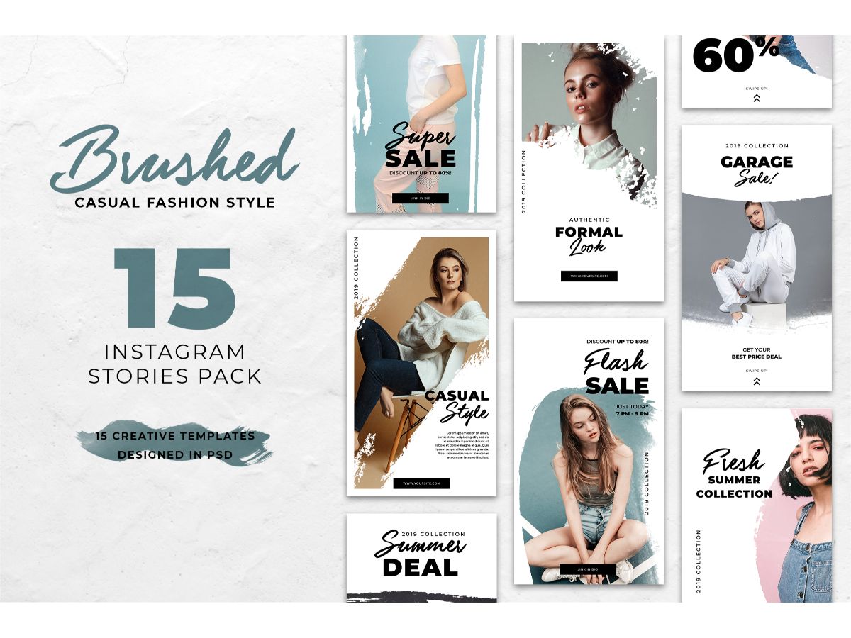 Instagram Template Brushed Casual Fashion Style for Social Media