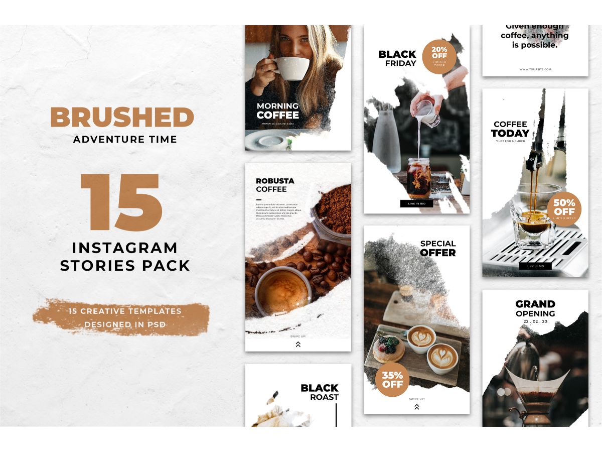 Instagram Template Brushed Food for Social Media