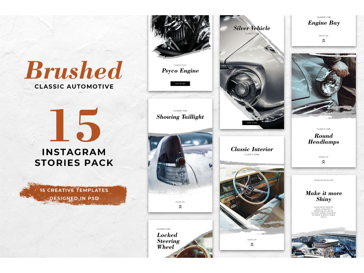 Instagram Template Brushed Classic Automotive for Social Media