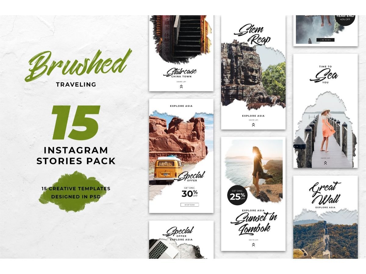 Instagram Template Brushed Traveling for Social Media