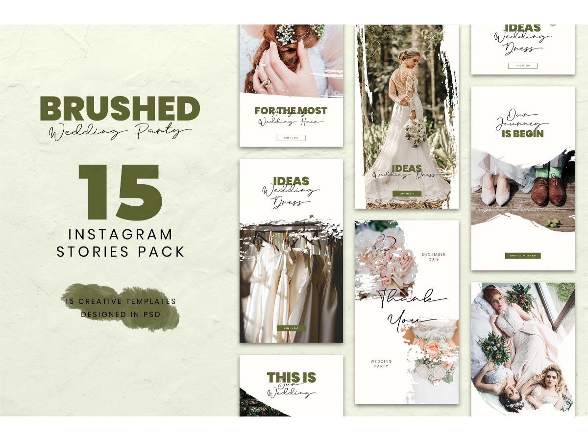 Instagram Template Brushed Wedding Party for Social Media