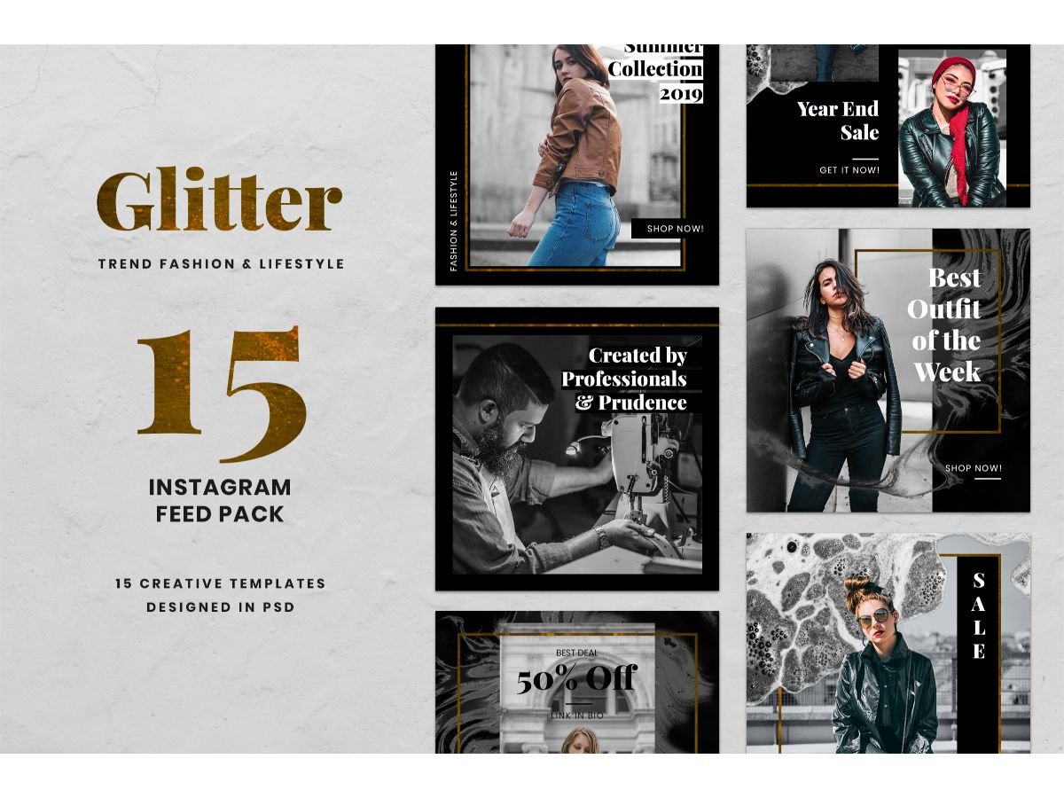 Instagram Template Glitter for Social Media